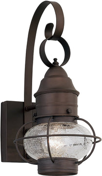 14"H Nantucket 1-Light Outdoor Wall Lantern Rustique