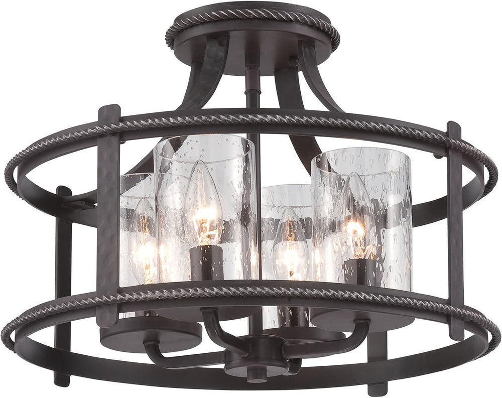 Designers Fountain 16 inchw Palencia 4-Light Semi-Flush Artisan Pardo Wash 87511APW