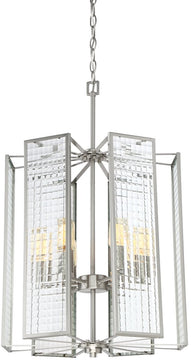 18"W Pivot 6-Light Chandelier Satin Platinum
