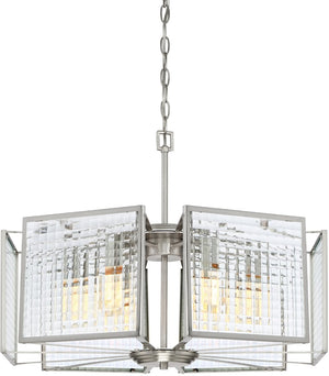 23"W Pivot 6-Light Chandelier Satin Platinum