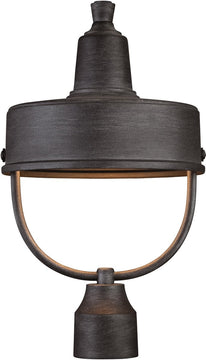 18"H Portland-DS 1-Light Outdoor Post Lantern Weathered Pewter