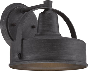 8"H Portland-DS 1-Light Outdoor Wall Lantern Weathered Pewter