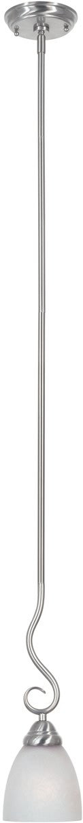 Designers Fountain 5 inchw Stratton 1-Light Mini Pendant Satin Platinum 98030SP