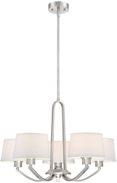 26"W Studio 5-Light Chandelier Satin Platinum