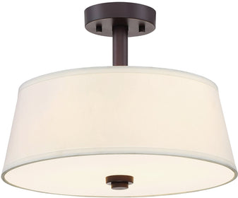 15"W Studio 2-Light Semi Flush Mount Satin Bronze