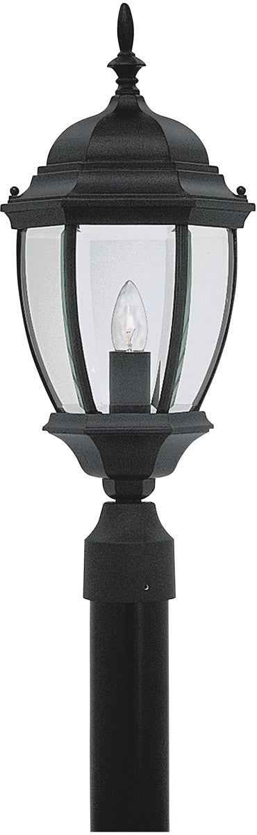 Designers Fountain 21 inchw Tiverton 1-Light Post Lantern Black 2436BK