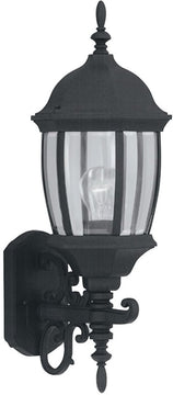 22"H Tiverton 1-Light Outdoor Wall Lantern Black