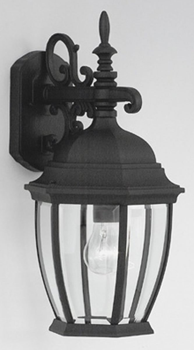 Designers Fountain 9 inchw Tiverton 1-Light Wall Lantern Black 2431BK