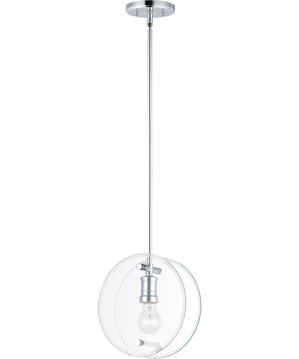 15"W Looking Glass 1-Light Pendant Polished Chrome
