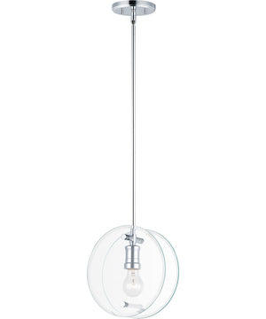 15"W Looking Glass 1-Light Pendant Polished Chrome