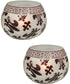 3 Inch H White/Burgundy 2-Pack Candle Votive Set