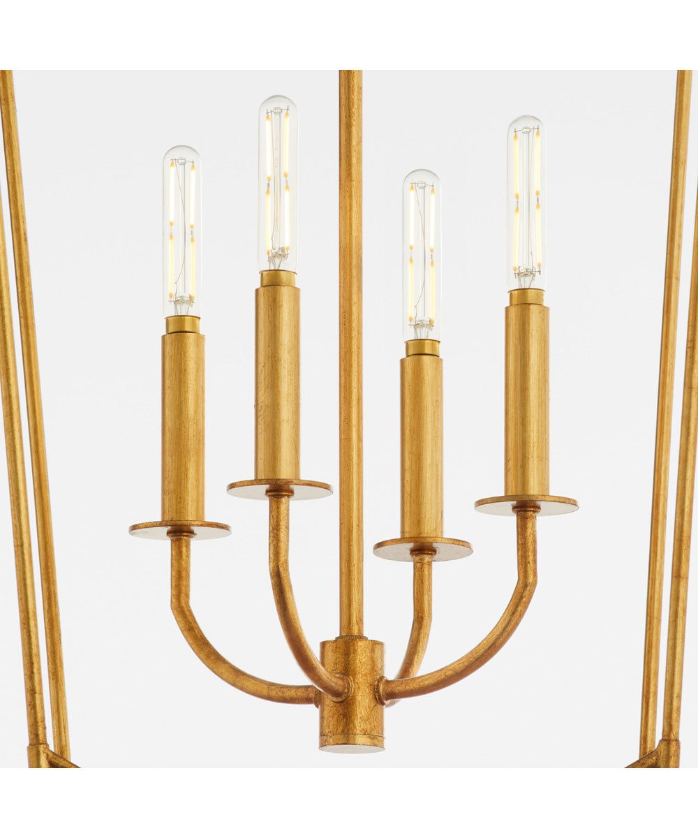 Mantle 4-light Entry Foyer Hall Chandelier Gold Leaf