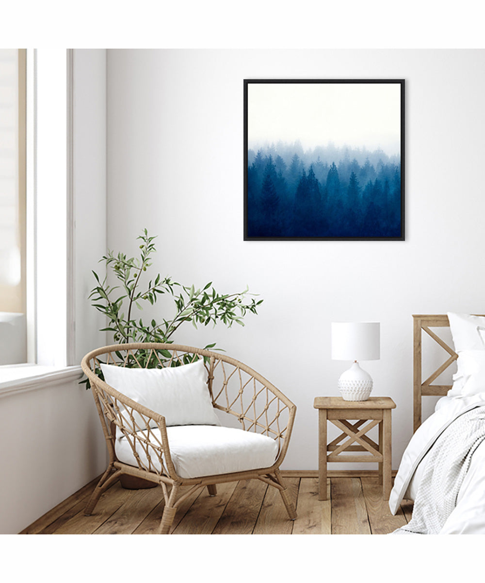 Framed Heart and Soul - Foggy Forest by Dirk Wustenhagen Canvas Wall Art Print (30  W x 30  H), Sylvie Black Frame