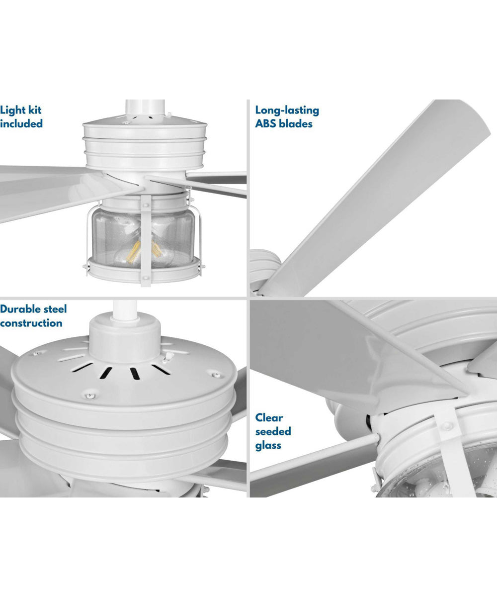 Midvale 5-Blade White 56-Inch Coastal Indoor/Outdoor Ceiling Fan Satin White