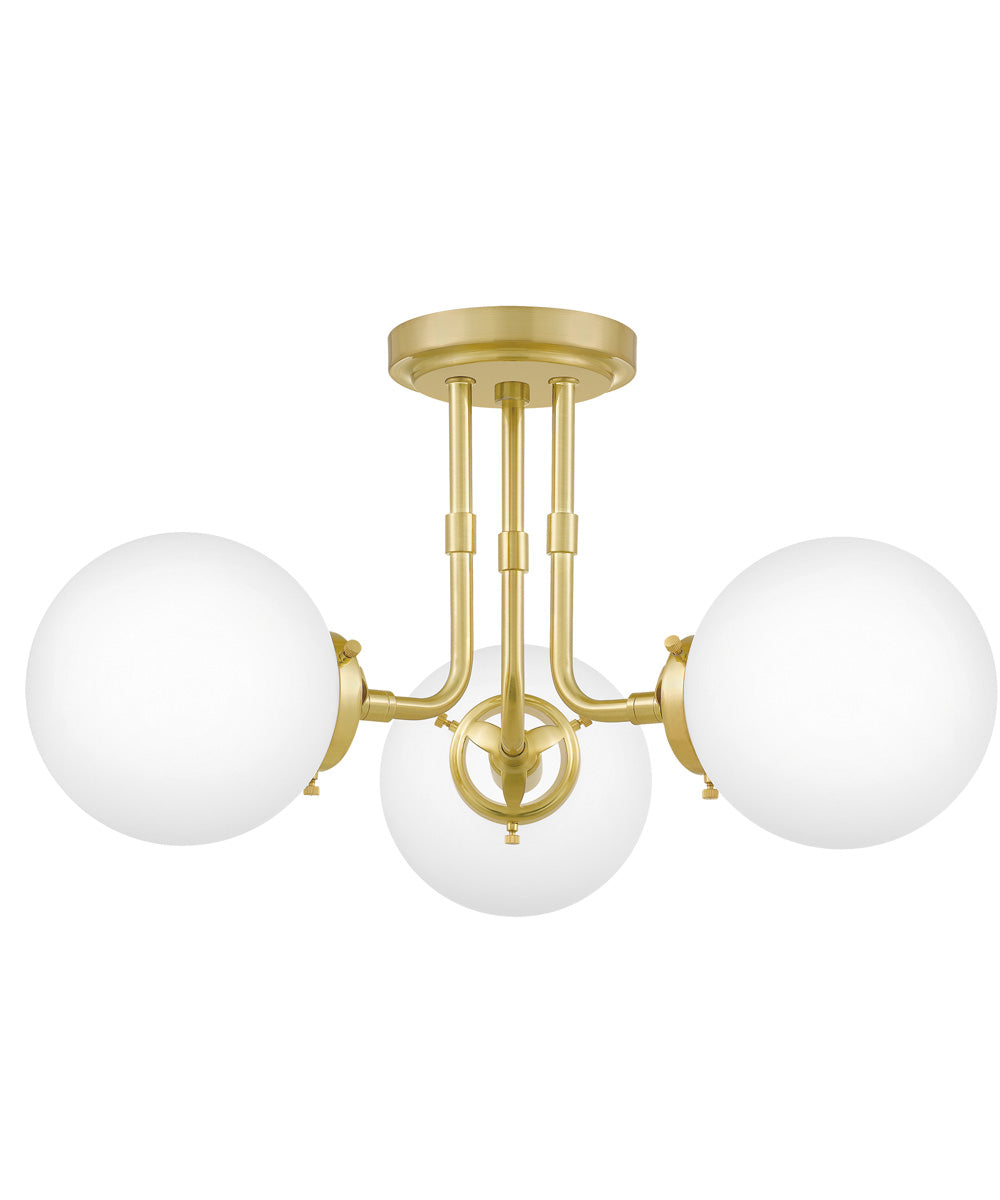 Landry 3-light Semi Flush Mount Satin Brass