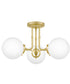 Landry 3-light Semi Flush Mount Satin Brass