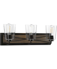 Briarwood 3-Light Clear Glass Coastal Bath Vanity Light Antique Bronze