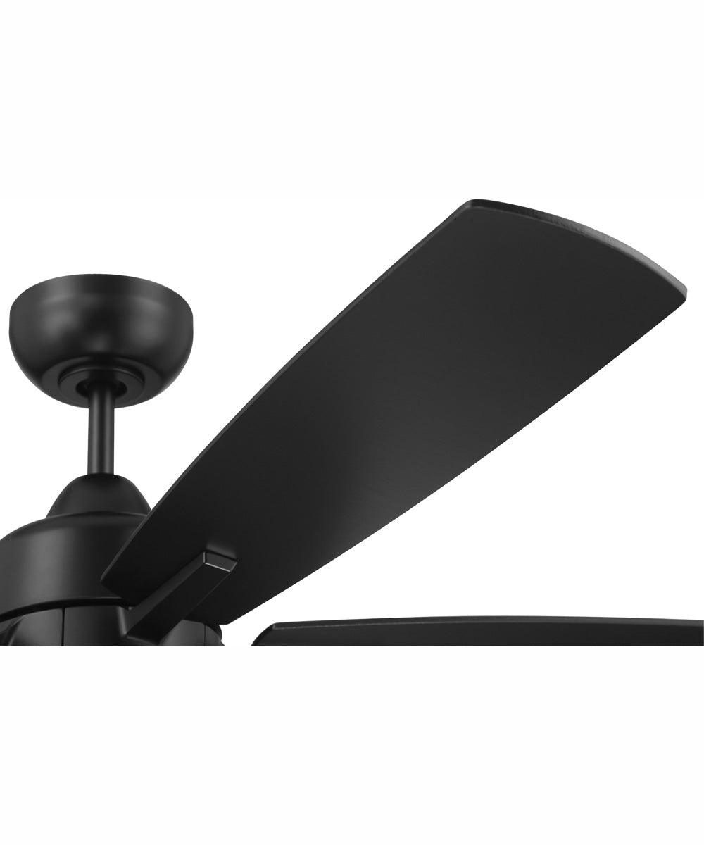 52" Woven 3-Light Indoor/Outdoor Ceiling Fan Flat Black