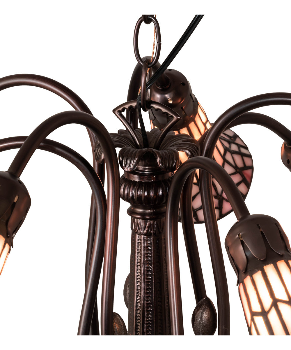 26" Wide Tiffany Pond Lily 7 Light Chandelier