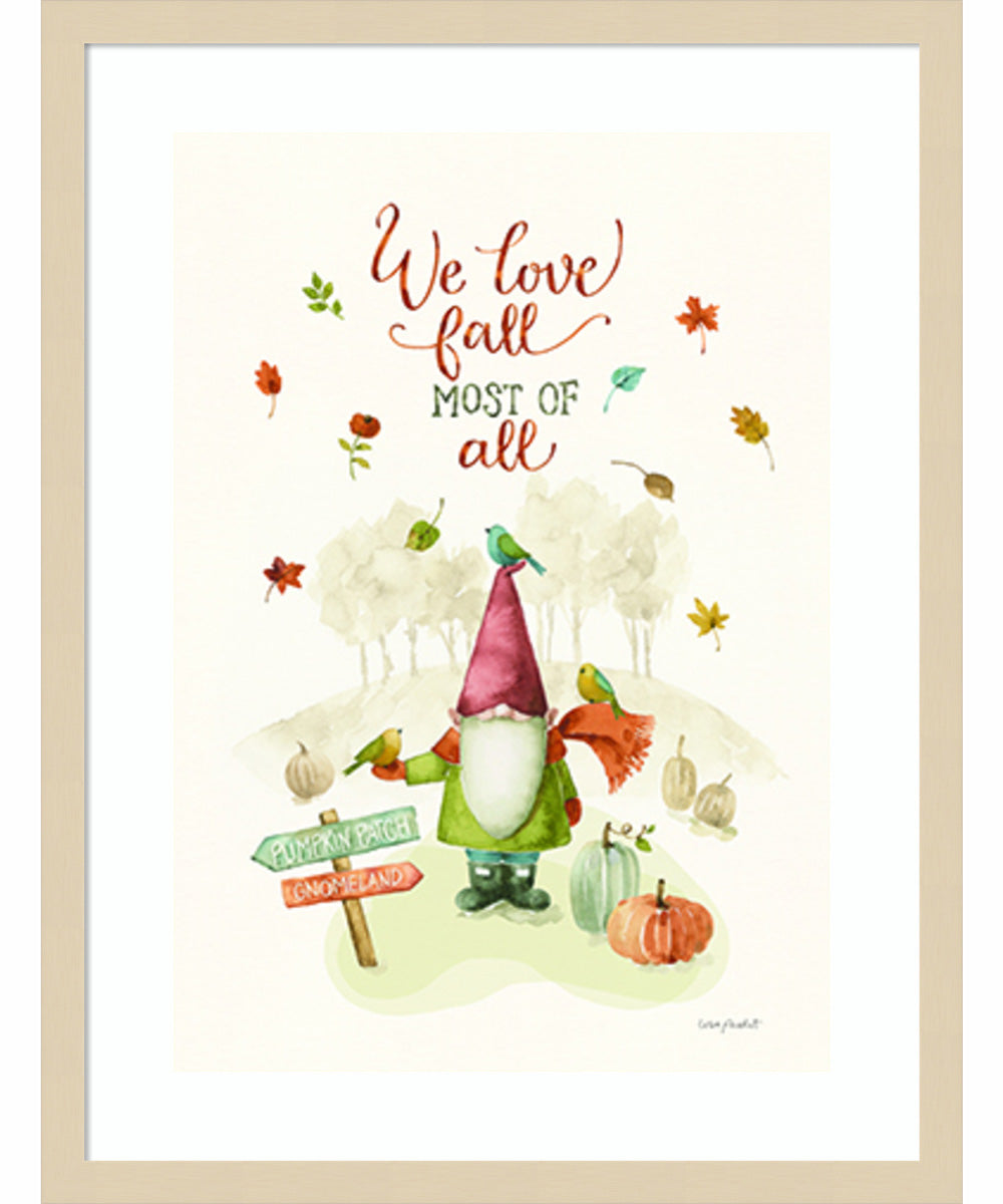 Pumpkin Patch II by Lisa Audit Wood Framed Wall Art Print (19  W x 25  H), Svelte Natural Frame