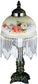 8"H Rose Bouquet Fringed Mini Lamp