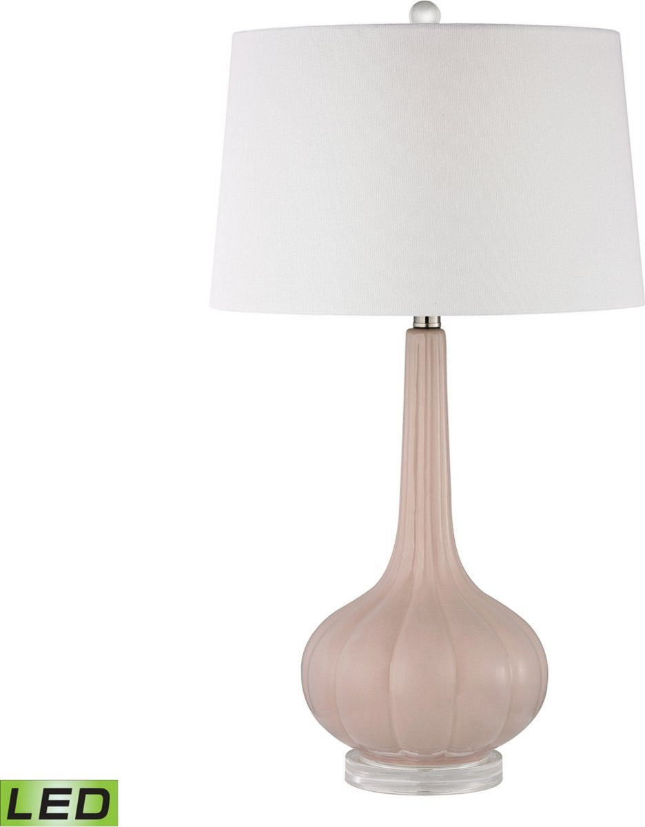 30"H Abbey Lane 1-Light LED 3-Way Table Lamp Pastel Pink