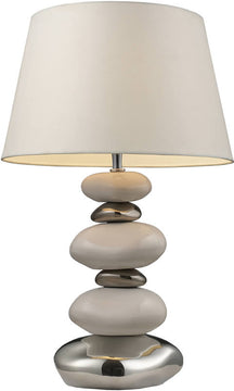 23"H Mary Kate and Ashley Elemis 1-Light Table Lamp Chrome and Stone and Natural