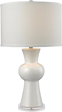 28"H 1-Light 3-Way Table Lamp Gloss White
