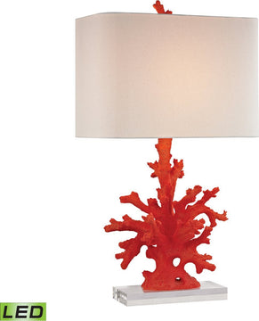 28"H 1-Light LED 3-Way Table Lamp Red Coral