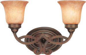 15"W Bonita 2-Light Bath English Bronze