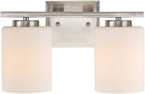 12"W Chloe 2-Light Bath Fixture Satin Nickel