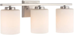 21"W Chloe 3-Light Bath Fixture Satin Nickel