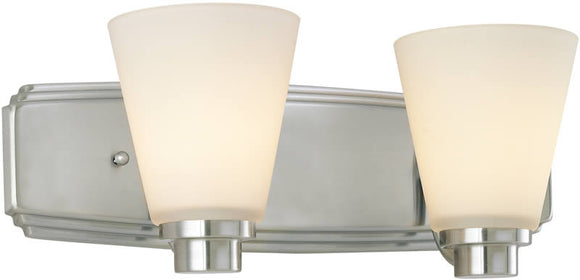 16"W Southport 2-Light Bath Satin Nickel