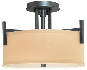 15"W Tecido 2-Light Semi Flush Mount Olde World Iron