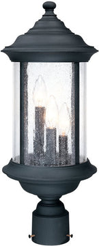 21"H Walnut Grove 3-Light Outdoor Post Lantern Black