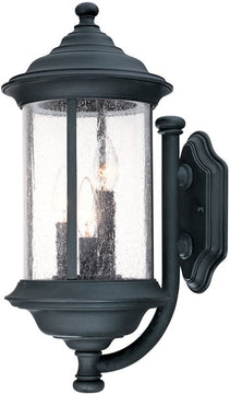 19"H Walnut Grove 3-Light Outdoor Wall Lantern Black