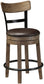 37"H Pinnadel Upholstered Swivel Dining Chair Light Brown