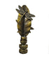 Dragonfly on Leaf Lamp Finial Antique Metal 3"h