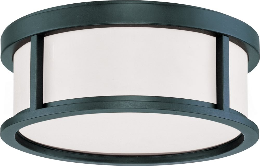 13"W Odeon 2-Light Close-to-Ceiling Aged Bronze