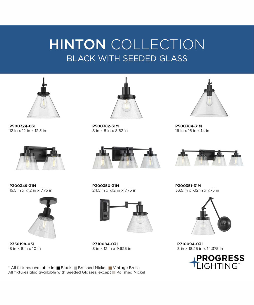 Hinton 1-Light Modern Farmhouse Pendant Matte Black