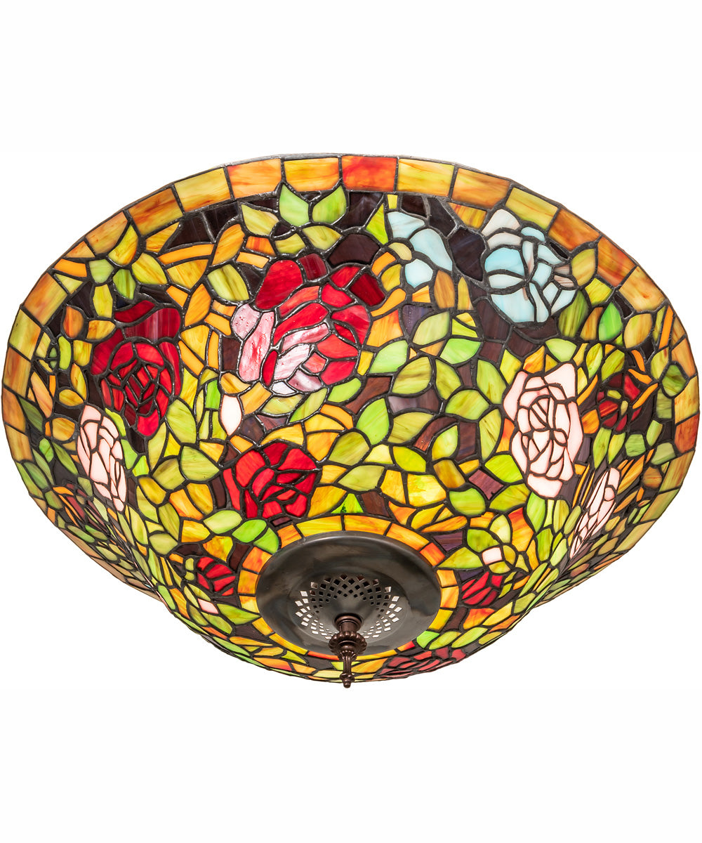 20" Wide Tiffany Rosebush Semi-Flushmount