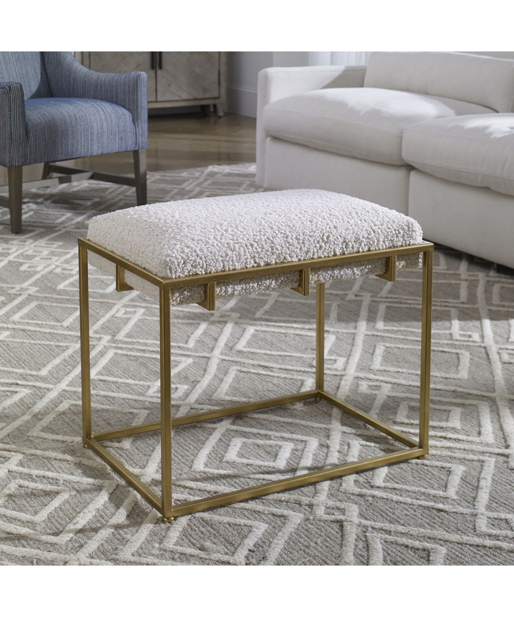 Paradox Small Gold & White Shearling Bench