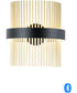 14"W Chimes LED Wall Sconce Black / Satin Brass