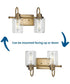 Aiken 2-Light Vintage Style Brass Clear Glass Farmhouse Style Bath Vanity Wall Light Vintage Brass