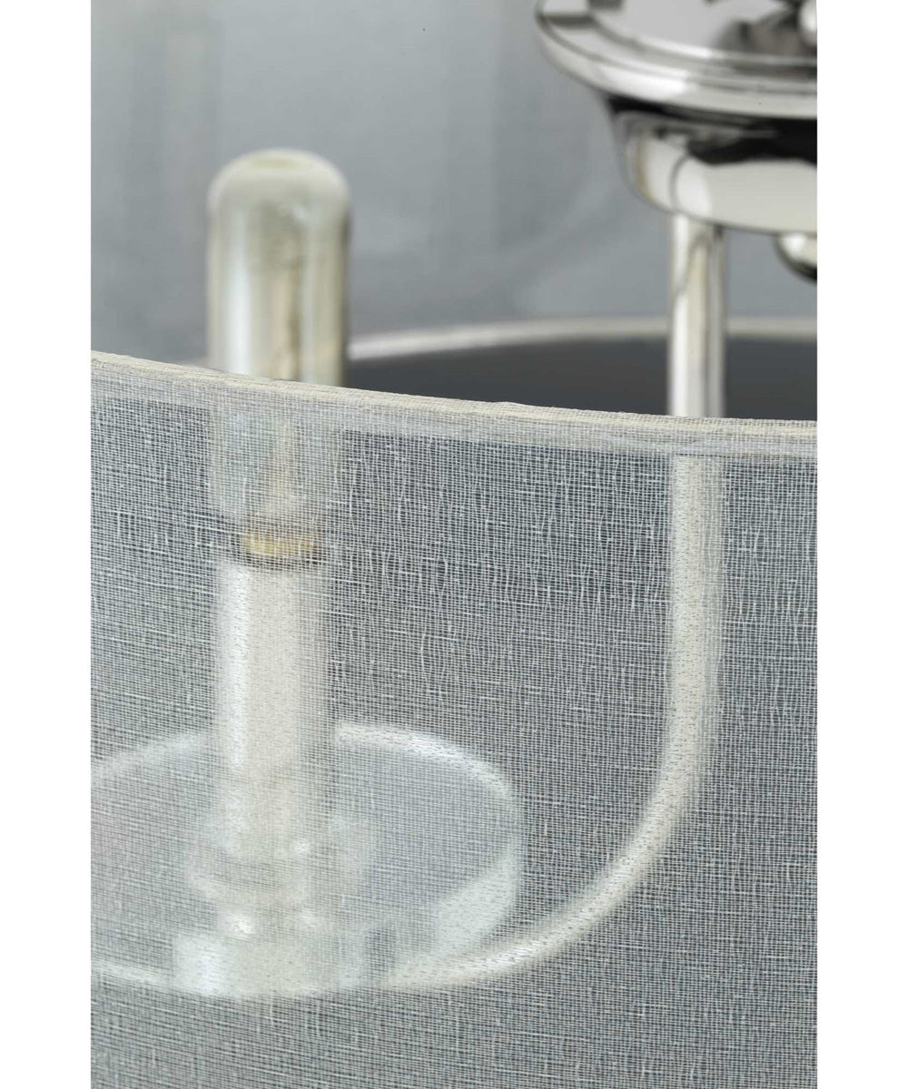 Marche 5-Light Grey Mylar Shade Luxe Chandelier Light Polished Nickel