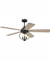 52" Reese 3-Light Ceiling Fan Flat Black