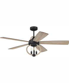 52" Reese 3-Light Ceiling Fan Flat Black