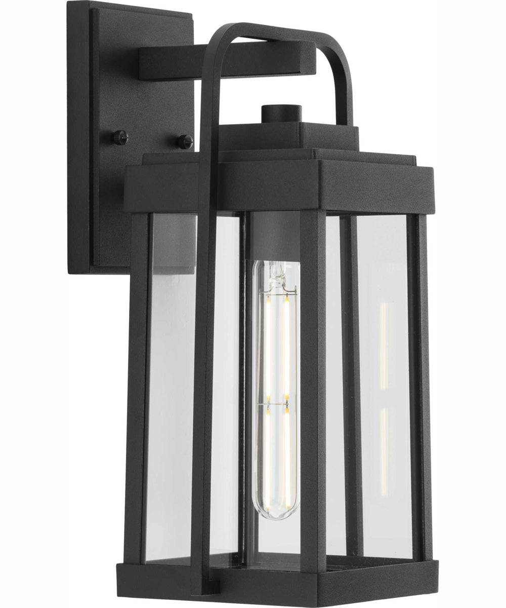 Walcott 1-Light Modern Farmhouse Outdoor Medium Wall Lantern Textured Black