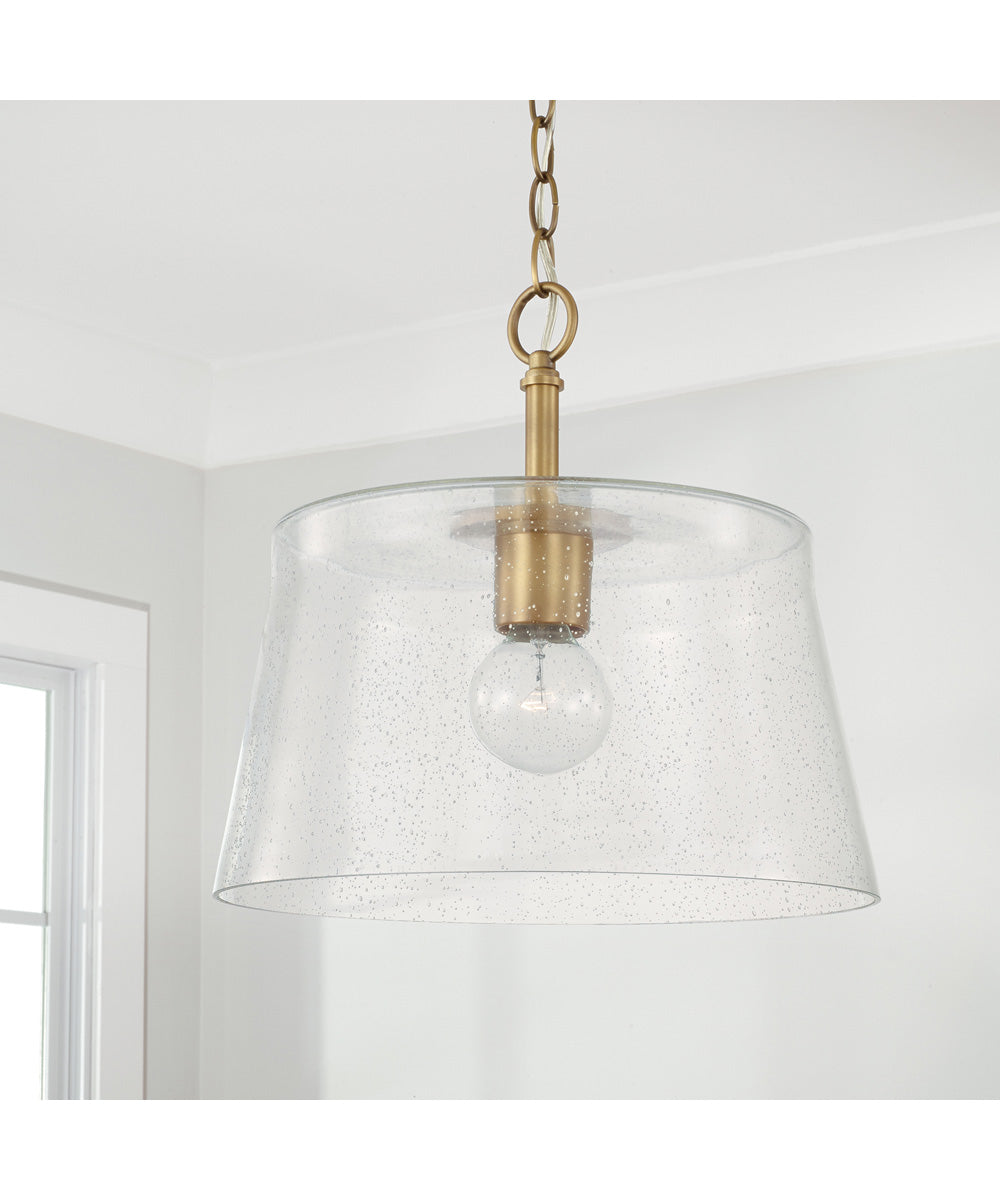 Baker 1-Light Dual-Mount Pendant/Semi-Flush Mount Ceiling Light Aged Brass