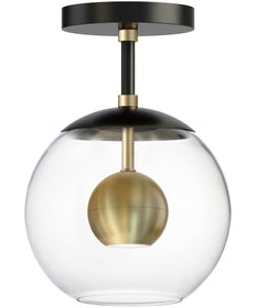 Nucleus LED Flush Mount Black / Natural Aged Brass